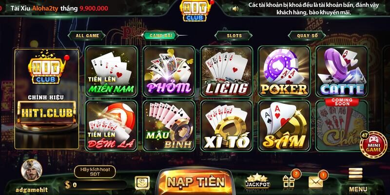 Những game bài Hitclub dẫn đầu thị trường về độ phổ biến